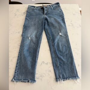 Kut from the Kloth Frayed Hem Blue Jeans